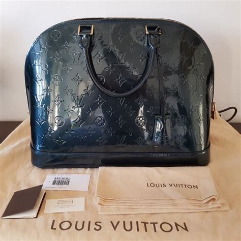 sac louis vuitton bleu vernis|louis vuitton monogram vernis handbags.